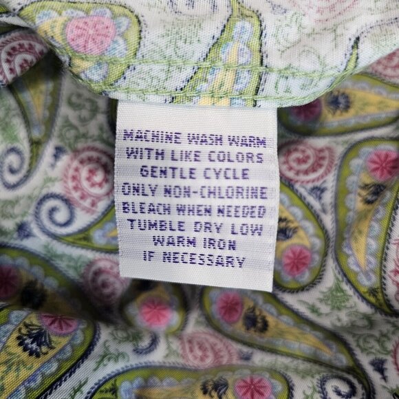 Alan Flusser Size Medium Men's Cotton Paisley Colorful Button Down Dress Shirt - Picture 5 of 10